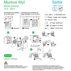 Schneider Electric Interrupteur En Saillie|Interrupteur Étanche-Interrupteur poussoir étanche complet saillie Mureva Styl anthracite