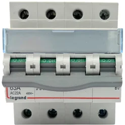 Legrand 406481 Interrupteur Sectionneur Tétrapolaire 4p 400v - 63a - 4 Modules - Bornes à Vis Dx3-is