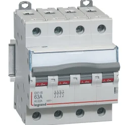 Legrand 406481 Interrupteur Sectionneur Tétrapolaire 4p 400v - 63a - 4 Modules - Bornes à Vis Dx3-is