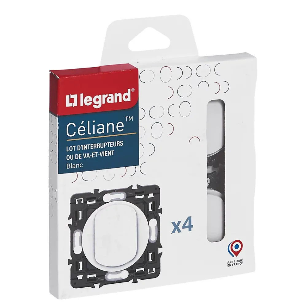 Legrand Interrupteur Encastrable-4 interrupteurs va-et-vient Céliane blanc