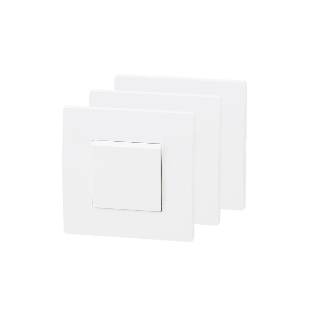 Interrupteur va-et-vient blanc complet, lot de 3