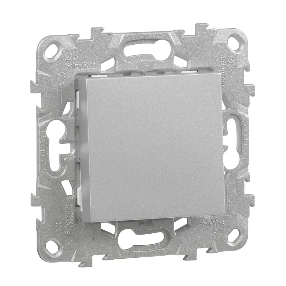 Schneider Electric Interrupteur va-et-vient connexion rapide 10A Unica Déco aluminium