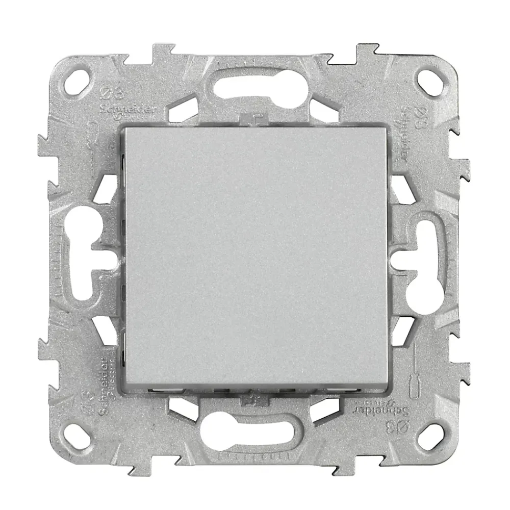 Schneider Electric Interrupteur va-et-vient connexion rapide 10A Unica Déco aluminium