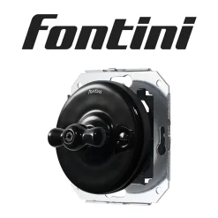 Fontini Interrupteur En Saillie-Interrupteur va-et-vient Garby Porcelaine noire, manette noire