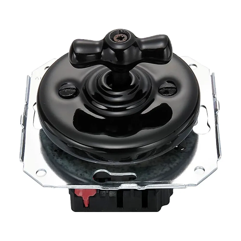 Fontini Interrupteur En Saillie-Interrupteur va-et-vient Garby Porcelaine noire, manette noire