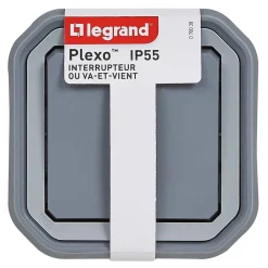 Legrand Interrupteur Étanche-Interrupteur va et vient Plexo gris
