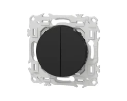 Schneider Electric Interrupteur Encastrable-Interrupteur va-et-vient ou poussoir double Noir onyx Schneider Odace