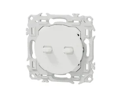 Schneider Electric Interrupteur va-et-vient ou poussoir double à levier Blanc craie Schneider Odace