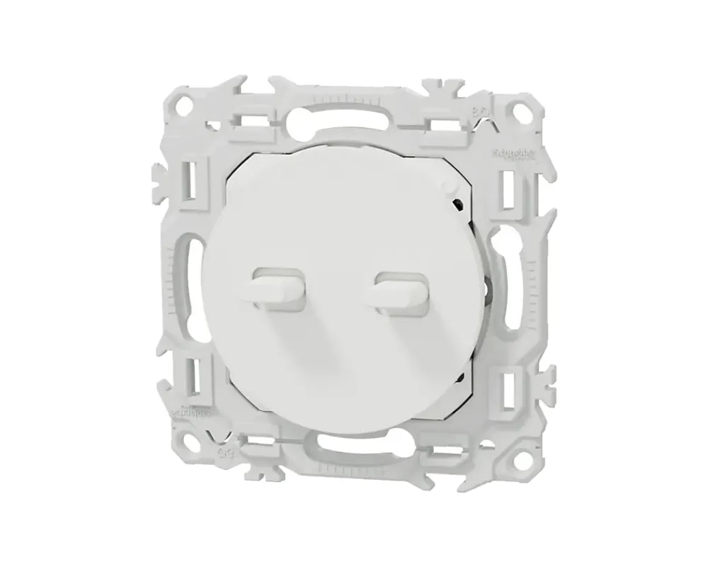 Schneider Electric Interrupteur va-et-vient ou poussoir double à levier Blanc craie Schneider Odace