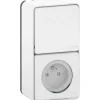 Schneider Electric Interrupteur va-et-vient + prise verticale complet saillie Mureva Styl blanc