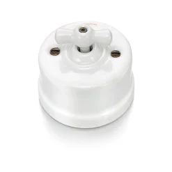 Fontini Interrupteur En Saillie-Interrupteur va-et-vient saillie Garby Porcelaine blanche, manette blanche