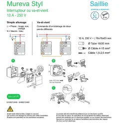 Schneider Electric Interrupteur va-et-vient étanche complet saillie Mureva Styl anthracite