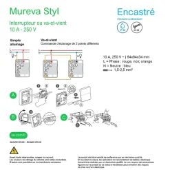 Schneider Electric Interrupteur va-et-vient étanche complet encastré Mureva Styl blanc