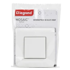 Legrand Interrupteur va-et-vient à vis Mosaïc blanc
