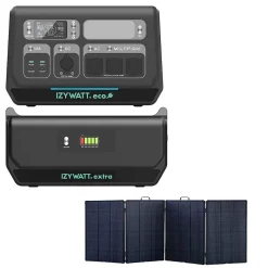 Orium Station Électrique-IZYWATT.eco 2048Wh injection réseau + Izywatt.extra + panneau solaire 315W