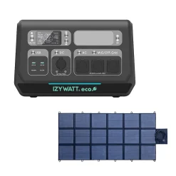 Orium Station Électrique-IZYWATT.eco 2048Wh injection réseau + panneau solaire pliant 400W
