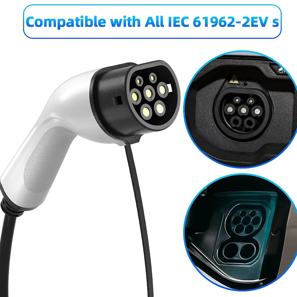 Jatrhg Borne Recharge Voiture Électrique-câble de recharge 3,6kW / 16A monophasé, 8m, type 2 vers type 2, pour véhicules électriques et hybrides rechargeables