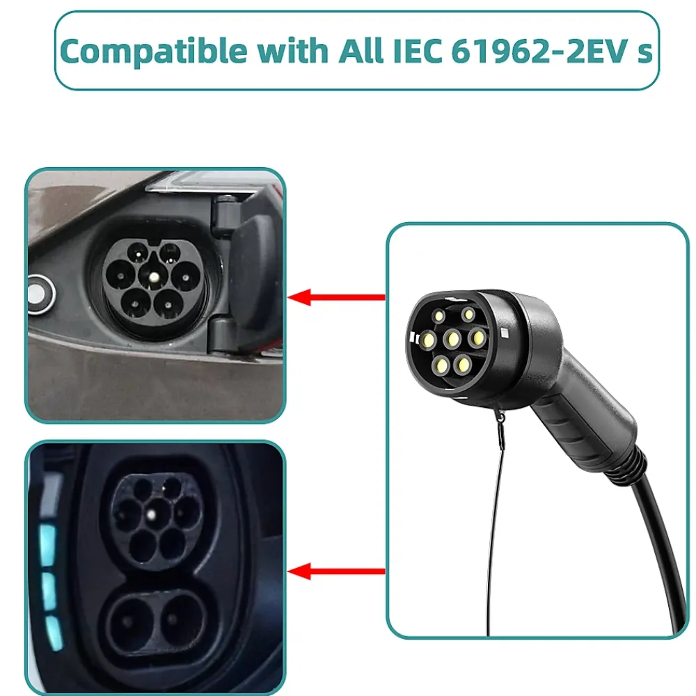 Jatrhg Borne Recharge Voiture Électrique-câble de recharge 3,6kW / 16A monophasé, 8m, type 2 vers type 2, pour véhicules électriques et hybrides rechargeables