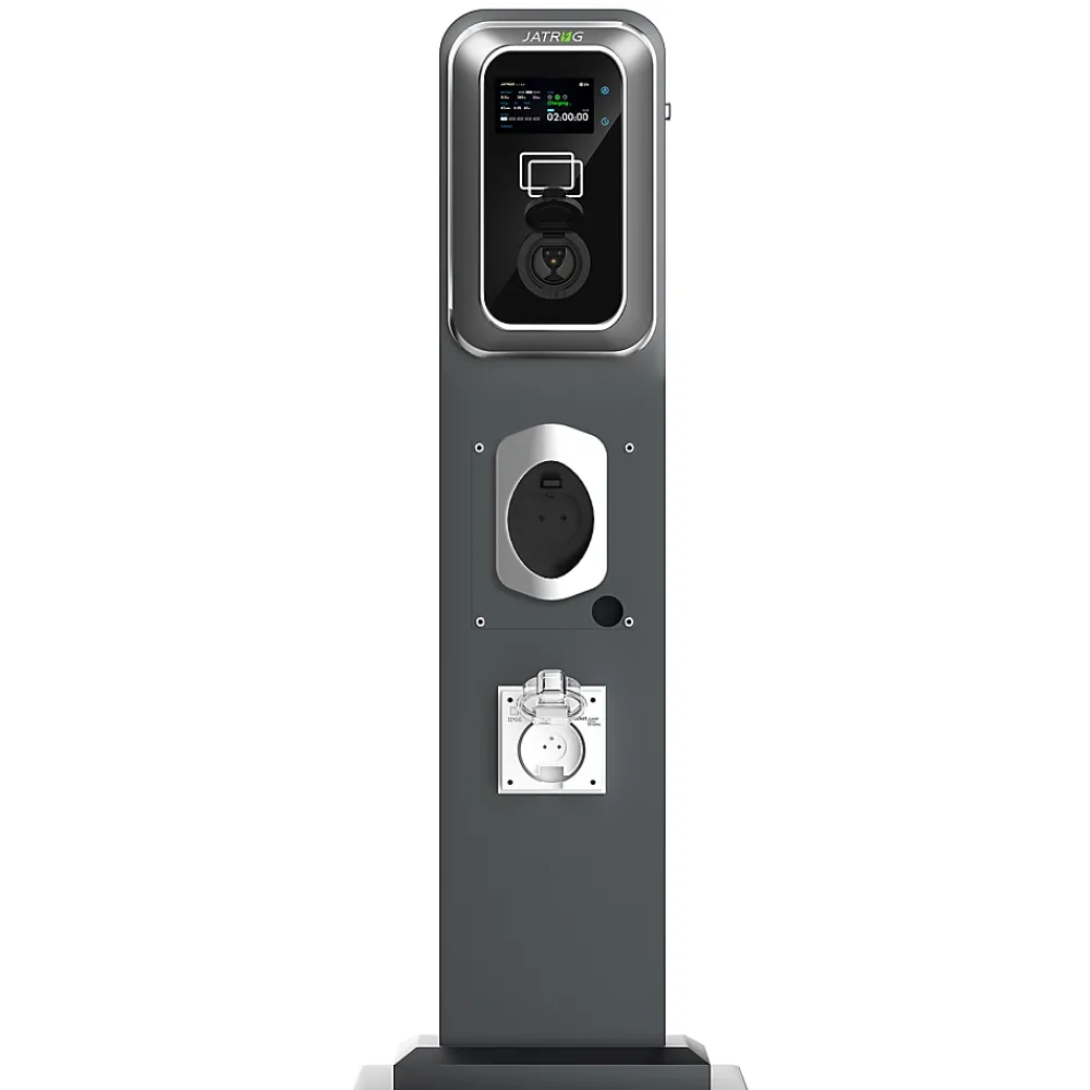 Jatrhg K2 kit de borne de recharge, 11kW / 16A, triphasé, avec prise de type 2 équipée de shutter pour EV, support inclus