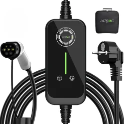 Jatrhg P1 chargeur portable réglable de 3,6kW à 1,5kW / 16A à 8A monophasé, 12m, type 2, pour véhicules électriques