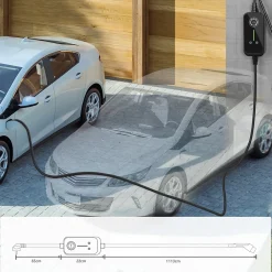 Jatrhg P1 chargeur portable réglable de 3,6kW à 1,5kW / 16A à 8A monophasé, 12m, type 2, pour véhicules électriques