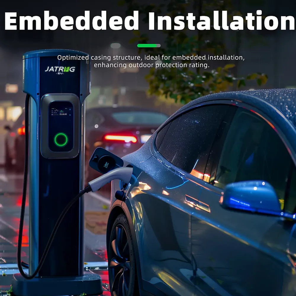 Jatrhg S1 borne de recharge IP66 pour véhicules électriques, 22 kW / 32 A, triphasé, avec câble type 2 de 12 m