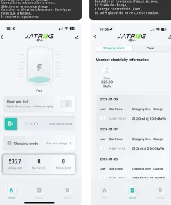 Jatrhg S1 borne de recharge IP66 pour véhicules électriques, 7,2 kW / 32 A, monophasé, avec câble type 2 de 8 m