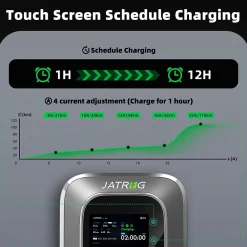 Jatrhg Borne Recharge Voiture Électrique-S2 borne pour véhicules électriques, IP66, avec prise de type 2 équipée de shutter, 7,2kW / 32A, monophasée