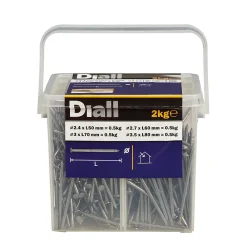 Diall Clou De Charpente-Jeu de clous lisses - assortiment de 2 kg