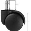 Finebuy Roulette Et Roue-Jeu de 5 roues pour chaises de bureau 11 rouleaux de tapis 50 mm
