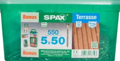 Spax France Vis Pour Terrasse-Jeu de vis pour terrasse Spax 5x50mm - 550 pièces