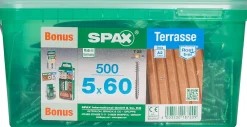 Spax France Vis Pour Terrasse-Jeu de vis pour terrasse Spax 5x60mm - 500 pièces