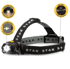 Stak Lampe Torche-KAIZER: lampe frontale rechargeable 10W 900 lumens, avec zoom