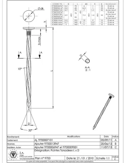 Vis Express Kg de pointes Torsadées Acier zingué 5X140 - 10 pièces