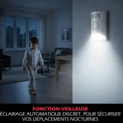 Kyf Kit Alarme autonome détection de mouvement Eclairage alerte intégré détecteur ouverture x3 et télécommande x2