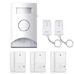 Kyf Kit Alarme autonome détection de mouvement Eclairage alerte intégré détecteur ouverture x3 et télécommande x2