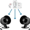 Nature Pro Alarme Sans Fil-Kit Alarme Maison sans Fil 115dB - avec Sirène, 4 Détecteurs Ouverture,2 Télécommandes, 2 Capteurs de Mouvement