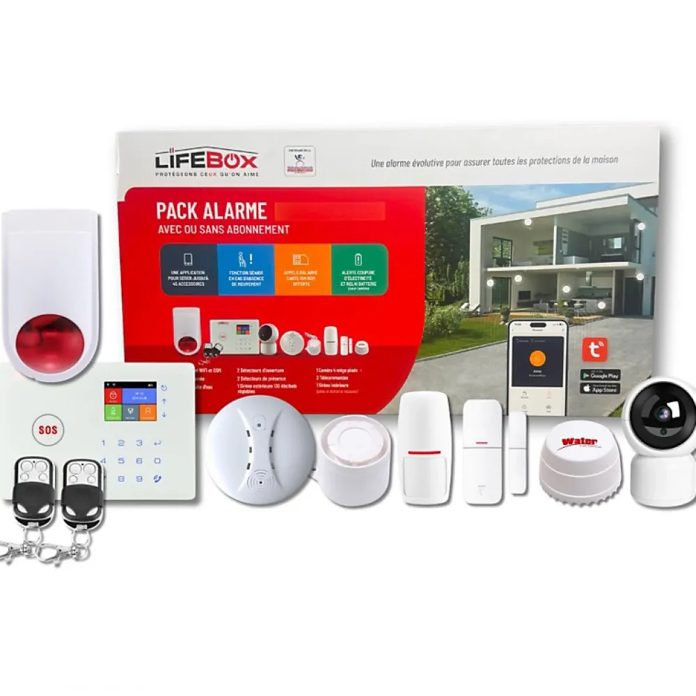 Lifebox Kit Alarme maison sans fil 4G Evolution Amazone complet déjà programmé