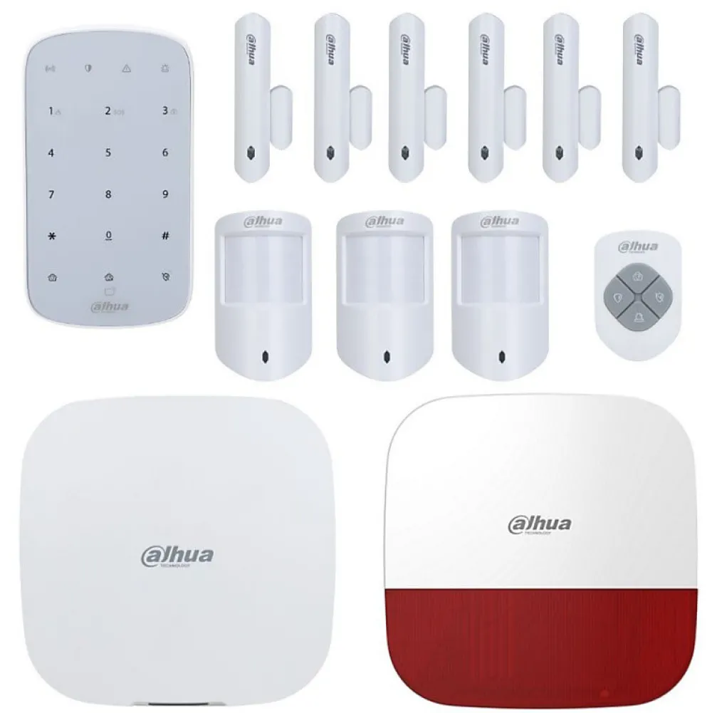 Dahua Kit alarme sans fil WIFI, 3G, 4G et GPRS 150 zones 868Ghz - - 13 pièces