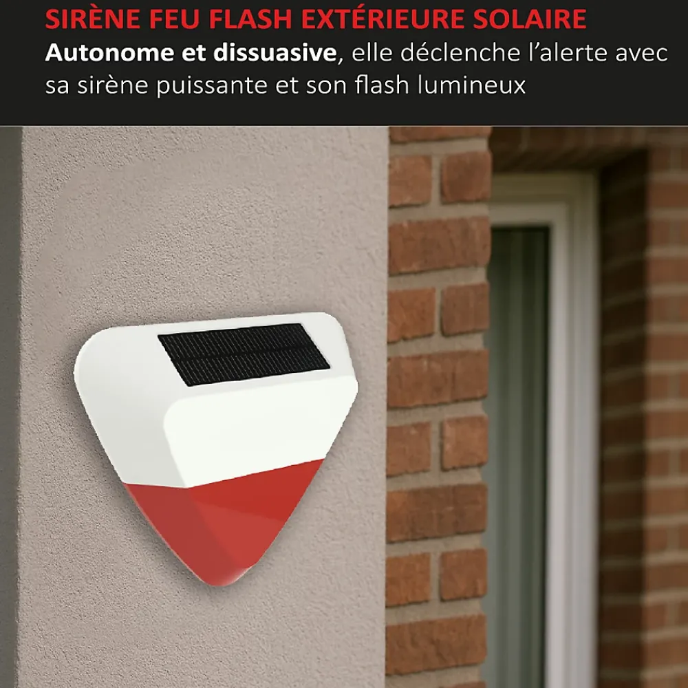 Kyf Kit Alarme Évolutif 868 Mhz connecté Wifi 2,4Ghz avec Sirène extérieur solaire