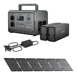Runhood Panneau Solaire Plug And Play-Kit Atelier Mobile - 1200 W + 648 Wh + 100 W Solaire - Energie Nomade pour Chantier et Reparation