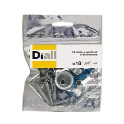 Diall Collier De Serrage-Kit 5 colliers anti-bruit simple Ø18 mm