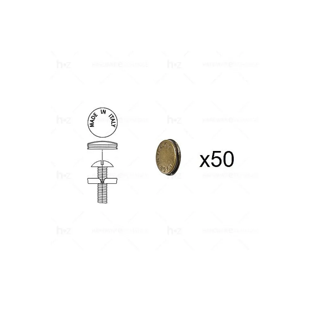 Hardwarexchange Vis D'Assemblage De Meuble-1 Kit composés de 50 cache-vis bronze antique, Lot de 6