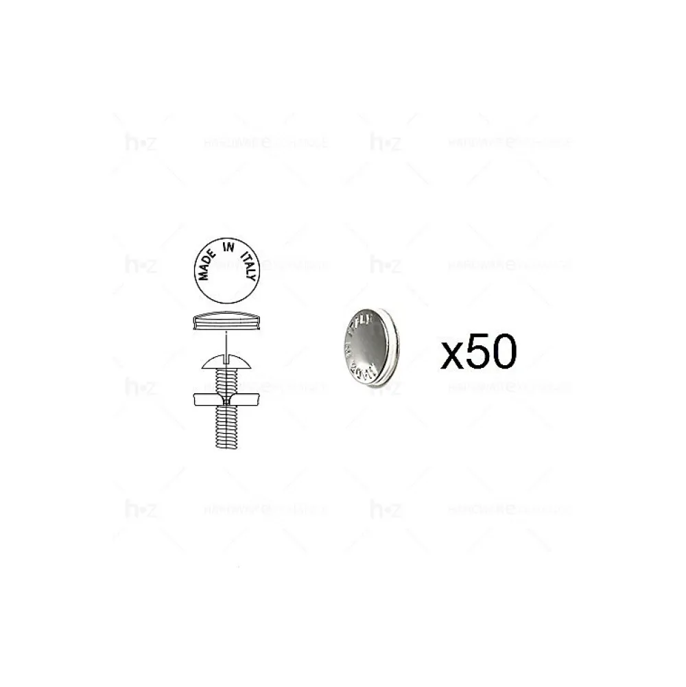 Hardwarexchange 1 Kit composés de 50 cache-vis nickel brillant Lot de 25