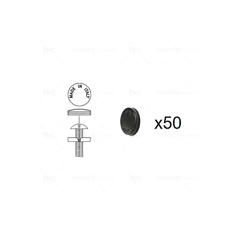 Hardwarexchange Vis D'Assemblage De Meuble-1 Kit composés de 50 cache-vis noir Lot de 25
