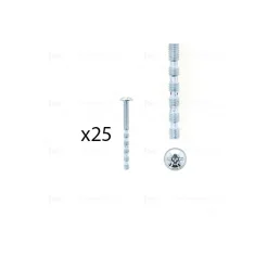 Hardwarexchange Vis D'Assemblage De Meuble-1 kit composés de 25 vis M4X45 mm zinguée