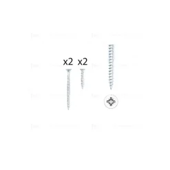 Hardwarexchange 1 kit composés de 2 vis 4x25 mm + 2 vis 4x50 mm argent brillant Lot de 25