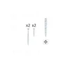 Hardwarexchange 1 kit composés de 2 vis 4x25 mm + 2 vis 4x50 mm argent brillant