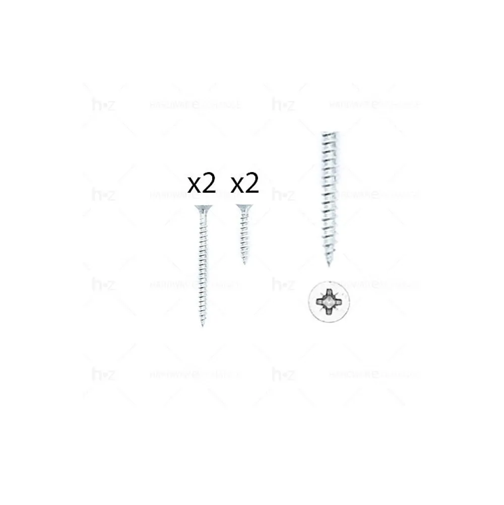Hardwarexchange 1 kit composés de 2 vis 4x25 mm + 2 vis 4x50 mm argent brillant