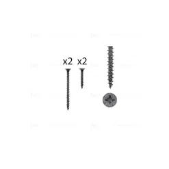 Hardwarexchange 1 kit composés de 2 vis 4x25 mm + 2 vis 4x50 mm Fer noir vintage Lot de 25